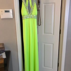 Soiree dress fluorescent yellow
